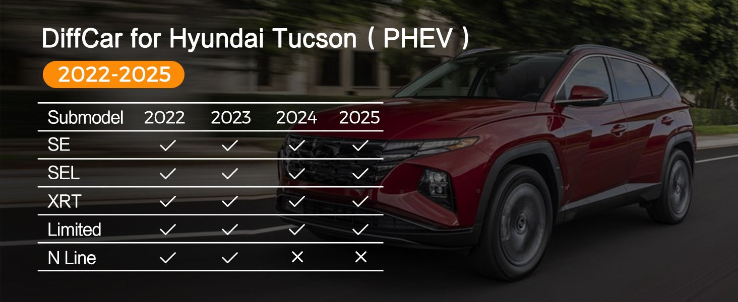 DiffCar® Plug in Hybrid (PHEV) 2025 2024 2023 2022 for Hyundai Tucson Floor Mats - Image 2