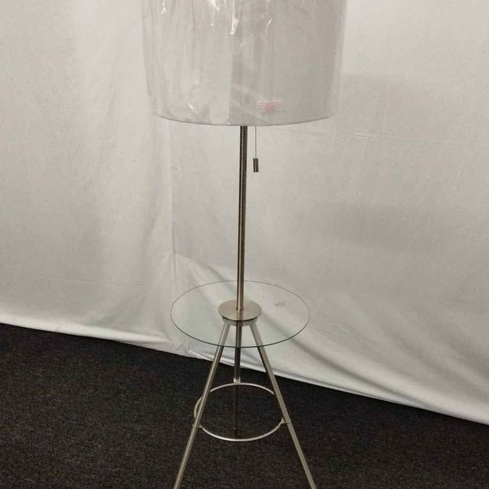 10-2.jpg Better Homes & Gardens Modern Metal & Glass Tripod End Table Floor Lamp, Silver - Image 2