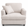 Ivory Fabric Accent Chair with Plush Cushion & Pillow deklyn gray chair front.png
