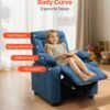 Kids Reclining Chair, Toddler Recliner with Cup Holders and Pockets, 107° to 126° Adjustable Backrest, Breathable Polyester Fabric Recliner Couch with Footrest, for Boys & Girls, Children(Blue) dspic 013d103a 9c6b 495d a318 c0601eca25ef.jpg