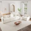 White Chenille 3-Piece Sofa Set, Deep Seat Sectional with Accent Chair dspic 24000378 c8b9 47a6 bef9 573be867fe69.jpg
