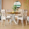 Mid-Century 5-Piece Round Dining Table Set with Upholstered Chairs, Walnut dspic 544a64f5 a317 4667 adc3 c7dff0b8511f.jpg