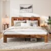 Bed Frame King Size, Wood Platform Bed Frame with Storage LED Light Headboard and 2 USB , Noise Free,No Box Spring Needed and Easy Assembly Tool,Large Under Bed Storage,Dark Brown dspic 65565b41 50d1 4005 a294 df50446ccb0f.jpg