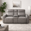 74" Reclining Fabric Loveseat (Gray) greymel love 5 image.png